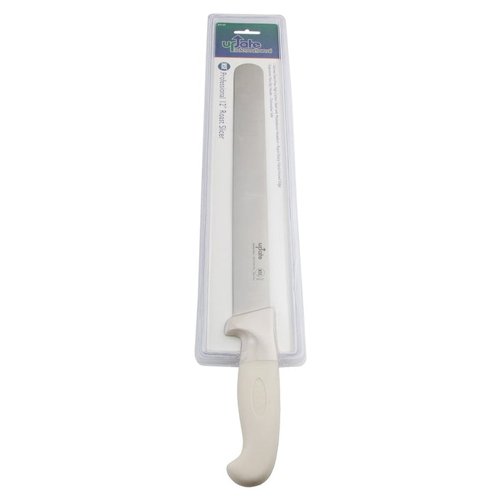 12" Roast Slicer- White Handle, Carbon Steel