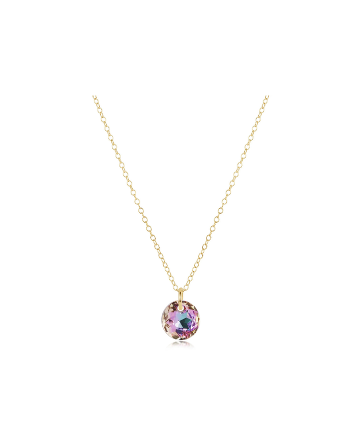 16" Necklace Gold - Reflection Small Charm - 06