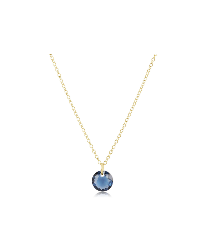 16" Necklace Gold - Reflection Small Charm - 09