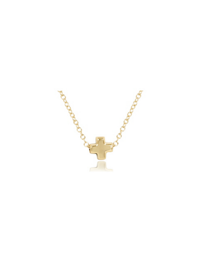 16" Necklace Gold - Signature Cross Small Gold