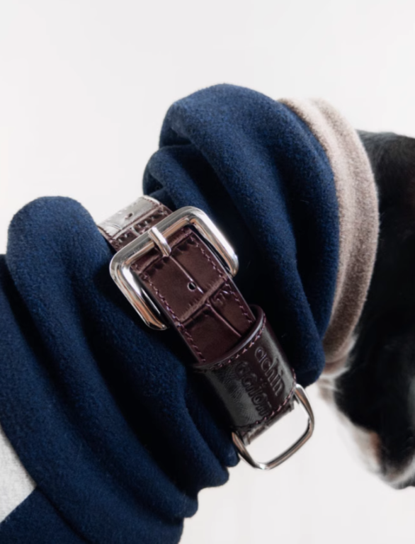 Achin Action DG Leather Collar Dark Brown