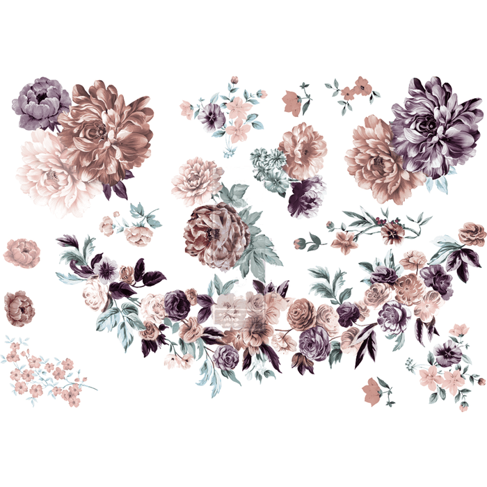 Großes Redesign Décor Transfers - Burgundy Rose Garden - Lioness Vintage