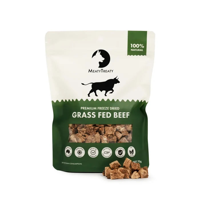 MeatyTreaty Freeze Dried Grass Fed Beef 70g