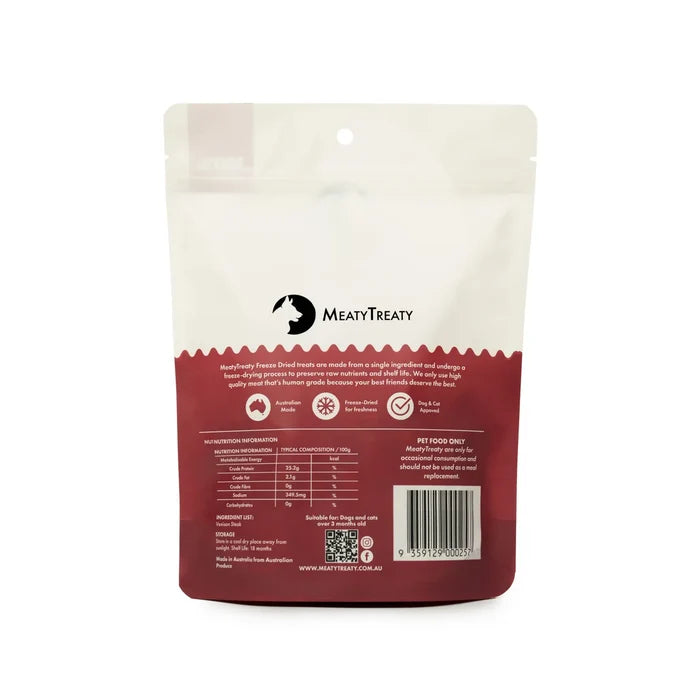 MeatyTreaty Freeze Dried Venison 70g