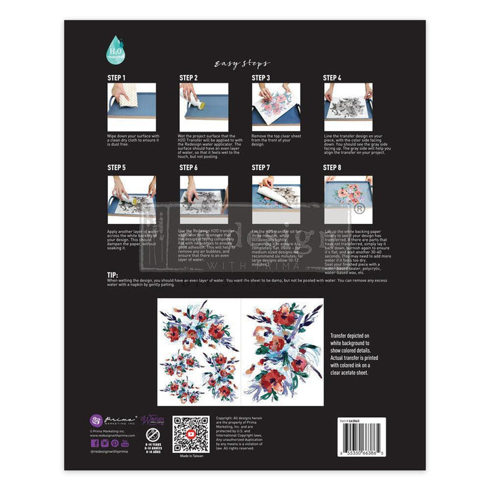 Radiant Blooms - Transferfolien H2O Wasserschiebefolie | Redesign - Lioness Vintage