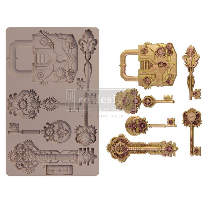 ReDesign Mould Mechanical Lock & Keys, Silikonform - Lioness Vintage