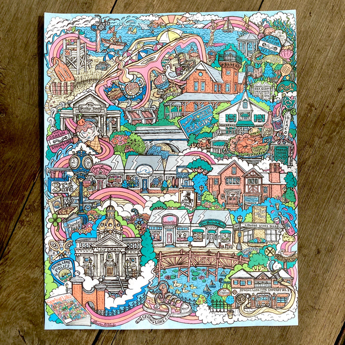 "Spring Lake & Sea Girt" poster (17" x 22")
