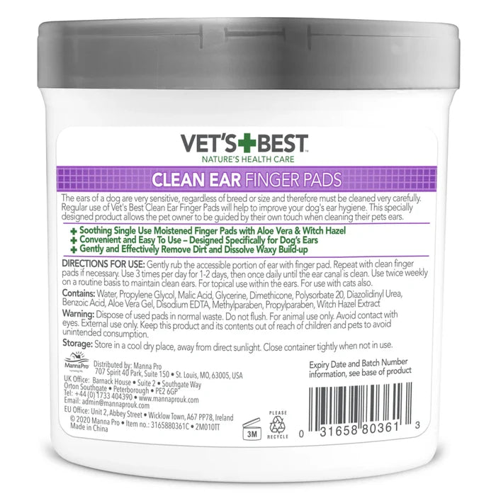Vet's Best Clean Ear Finger Pads 50pcs